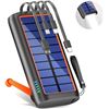 Image 1 : Solar Charger Power Bank 61200mAh, Built in Hand Crank and 4 Cables PD 15W QC3.0 Fast Charging, Type
