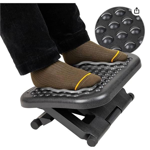 Mind Reader Rest, Ergonomic Foot, Pressure Relief for Comfort, Back, and Body, 3 Height, Black