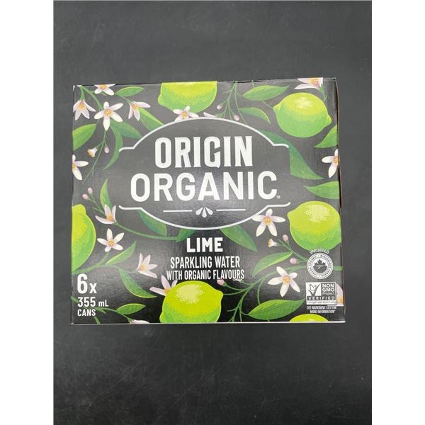 Origin Organic Lime Sparkling Water, 6 x 355 mL Cans