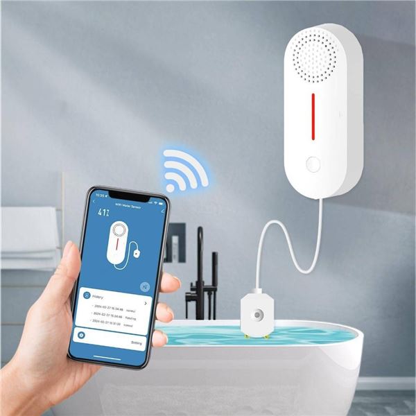 WiFi Sound and Light Water Alarm with Leak Detection
