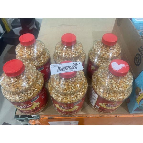 Set of 6 Orville Redenbacher Popcorn Kernels Containers
