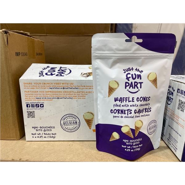Just the Fun Part Waffle Cones Filled With White Chocolate, Pack of 6, 4.23 oz Each