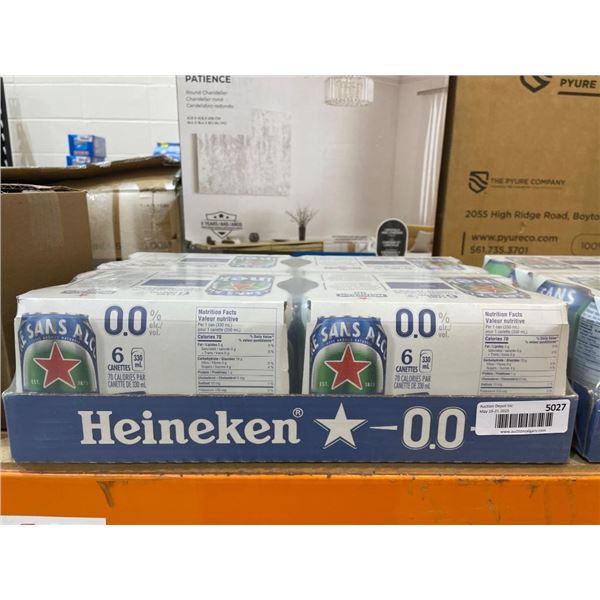 Heineken 0.0 Alcohol-Free Beer, 6-Can Packs (Lot of 4 Packs)