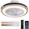 Image 1 : LTOF 19.5inch LED Ceiling Fan with Lights, Ceiling Fan with Remote Control