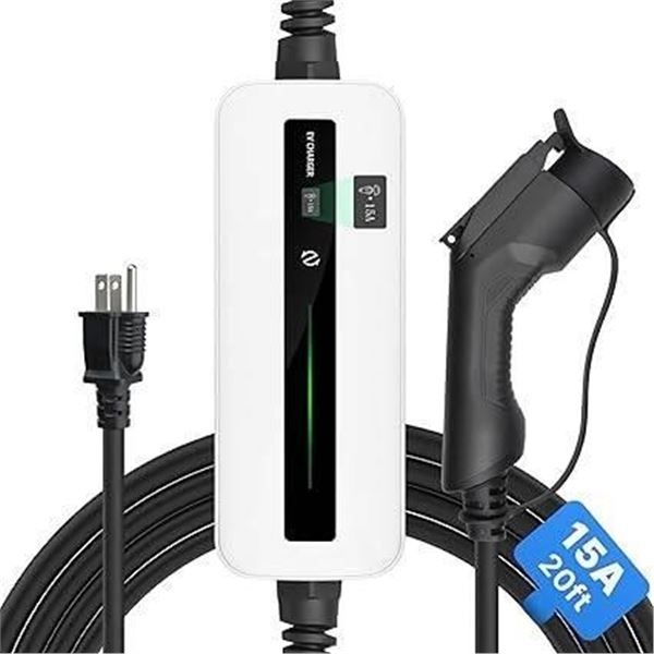 Electric Vehicle Charging Cable with Plug and Control Unit