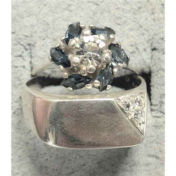 $80 Silver 2 Cz Ring  Set