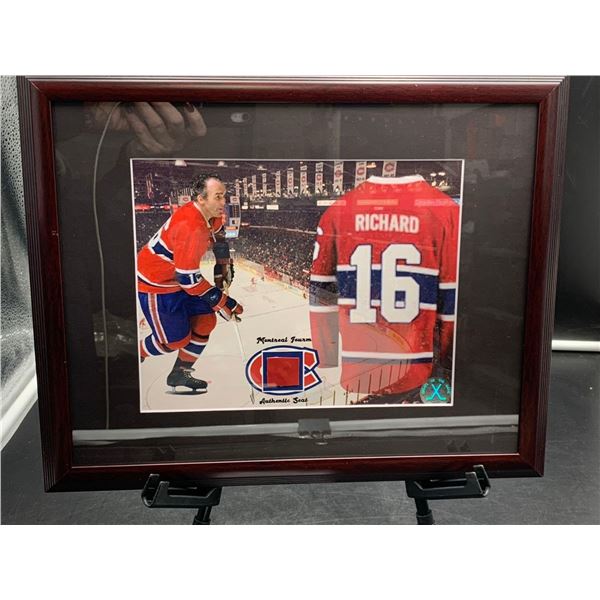 ROCKET RICHARD #16- COLLECTOR FRAMED PICTURE WITH MONTREAL FORUM SEAT PIECE, : issued by: GREATS OF 