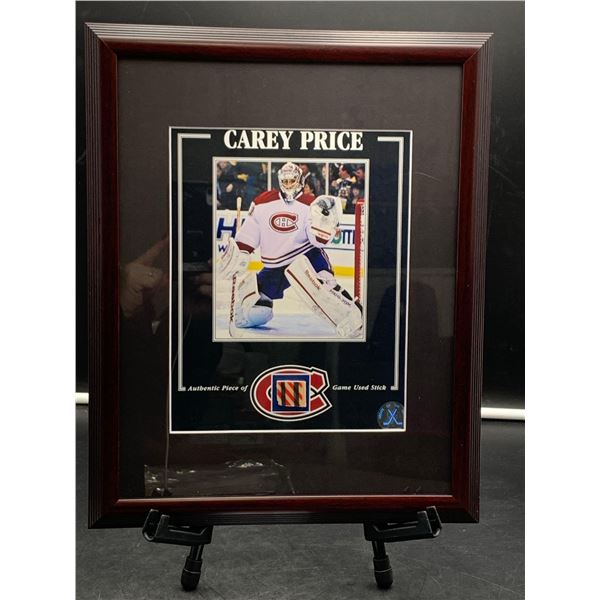 CAREY PRICE #31 - COLLECTOR FRAMED PICTURE WITH GAME USED STICK  PIECE, : issued by: GREATS OF THE G