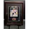 Image 1 : CAREY PRICE #31 - COLLECTOR FRAMED PICTURE WITH GAME USED STICK  PIECE, : issued by: GREATS OF THE G