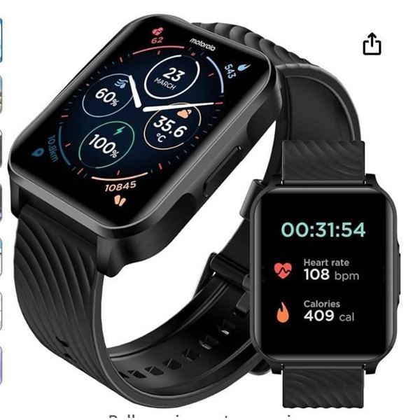 Motorola Moto Watch 70 Smartwatch Model MOSWZ70-PB With Fitness Tracking