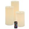Image 1 : Glow Wick LED Wax Candles 3-Piece Set with Remote Control