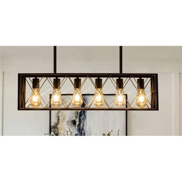 Rectangular Four-Light Fixture With Cage Design 22″ – LSTOCK PHOTO IS OF A LARGER 
