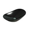 Image 1 : Oval Black Ceramic Vessel Bathroom Sink (14.2-in x 24.2-in)