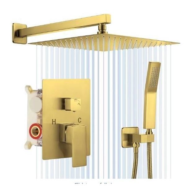 Nerdon Shower System with Valve and Trim in brass finish