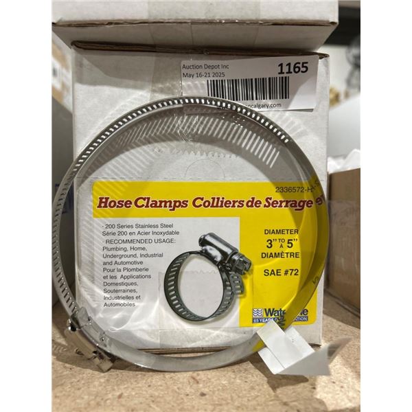 Waterline SAE #72 Hose Clamp, 150pcs Stainless Steel, 3 to 5 Inch Diameter
