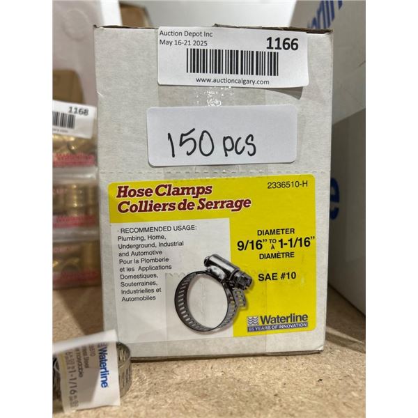 Waterline SAE #72 Hose Clamp, 150pcs Stainless Steel, 3 to 5 Inch Diameter