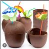 Image 1 : Prextex Coconut Cups with Hibiscus Straws, 18-Piece Set