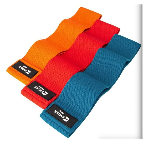 Evoke Elastic Resistance Loop Set for Full Body Training Pack of 3 **Colors May Vary**