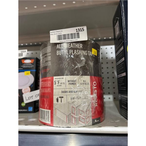 6 Inches x 75 Feet All-Weather Butyl Flashing Tape