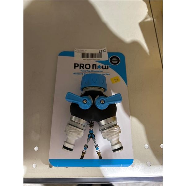 Pro Flow Twin Tap Connector With Dual Shut-Off Valves