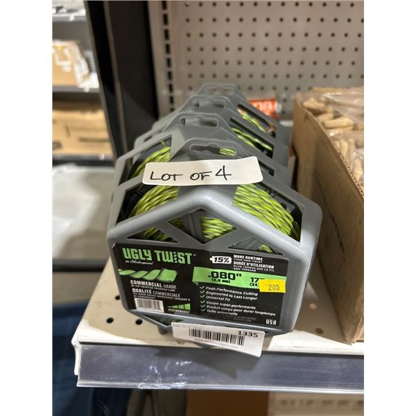 Shakespeare Ugly Twist 0.080 Inch Bi-Component Trimmer Line Spools Lot of 4