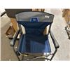 Image 2 : Timber Ridge Blue Folding Chair with Side Table and Cup Holder