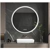Image 1 : furduzz 32 Inch Round Led Bathroom Mirror, Wall-Mounted Lighted Bathroom Vanity Mirror, Anti-Fog, Di