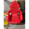 Image 1 : Kids Red Plastic Adirondack-Style Chair  Lot of 2