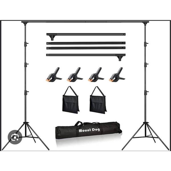 9.2 x 10 ft Backdrop Stand with Bag and Accessories for Photography