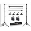 Image 1 : 9.2 x 10 ft Backdrop Stand with Bag and Accessories for Photography