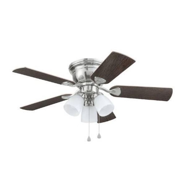 Harbor Breeze Noranda Bay 42-in Brushed Nickel LED Ceiling Fan – 5-Blade