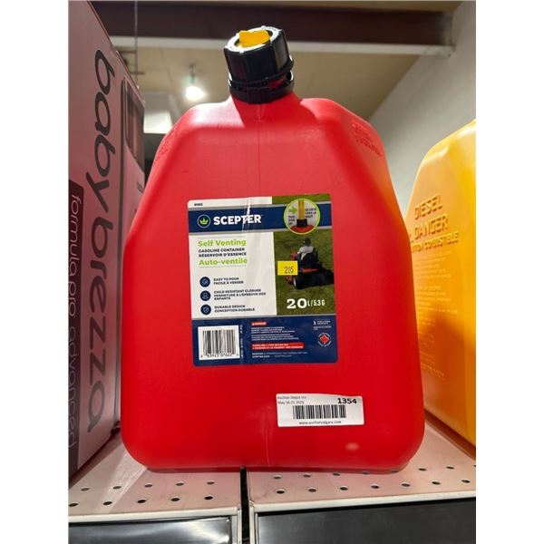 Scepter Self-Venting Gasoline Container, 20L (5.3 Gal)