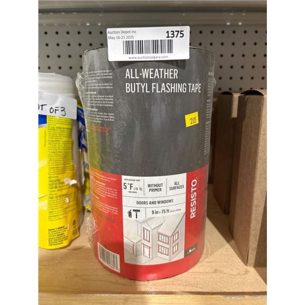 Resisto All-Weather Butyl Flashing Tape, 9 in x 75 ft Roll