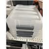 Image 2 : Transparent Plastic Storage Bin With Stackable Design and Gray Handles