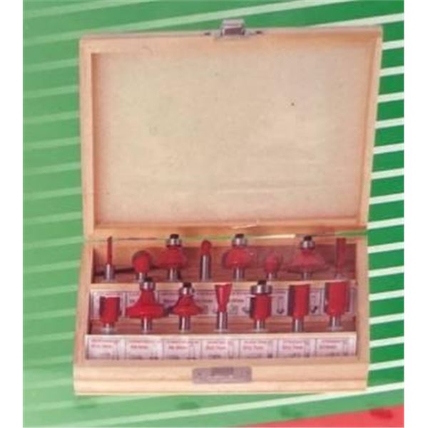 15-Piece Router Bit Set with 6.35 mm Shank for Various Materials
