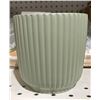 Image 1 : 8 Green Ribbed Ceramic Planters for Indoor Use