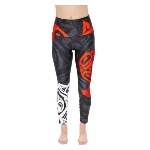 NoMiNoU Women’s High Rise 28 Inch Eagle Raven Yin Yang Tights