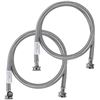 Image 1 : Lot of 2 Aqua-Dynamic 48-Inch Braided Stainless Steel Washing Machine Hose
