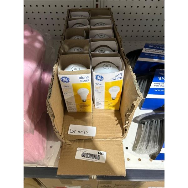GE 150W A21 Light Bulbs, Soft White, 2680 Lumens – Quantity of 10