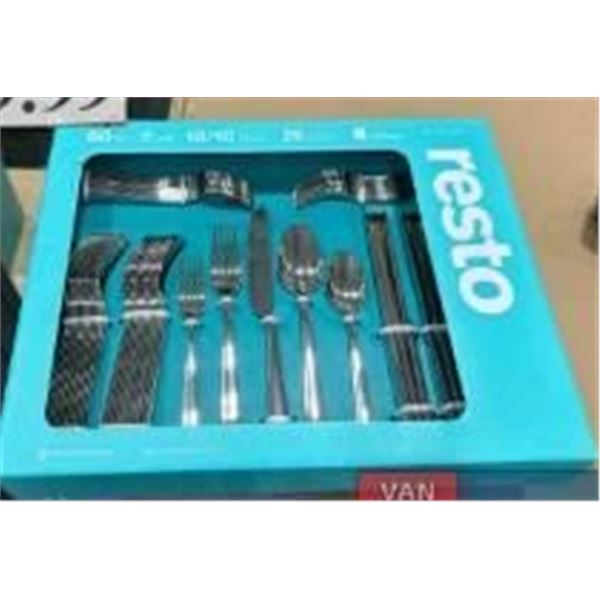 Pestle 60-Piece Stainless Steel Flatware Set, 18/10, Service for 12