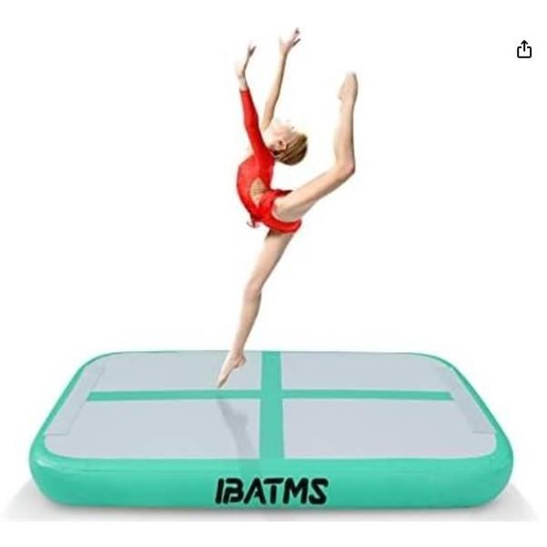 DAIRTRACK IBATMS 3.3ft Inflatable Gymnastics Air Tumbling Mat 4/8inches Thickness Air Mats for Home 