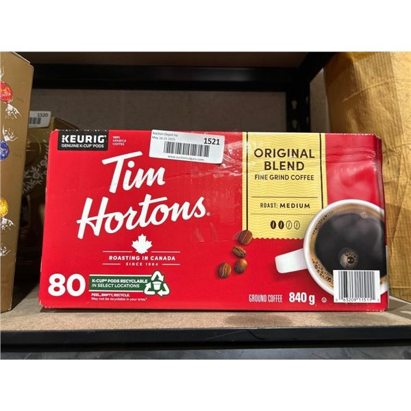 Tim Hortons Original Blend Fine Grind Coffee 840g with 80 Pods