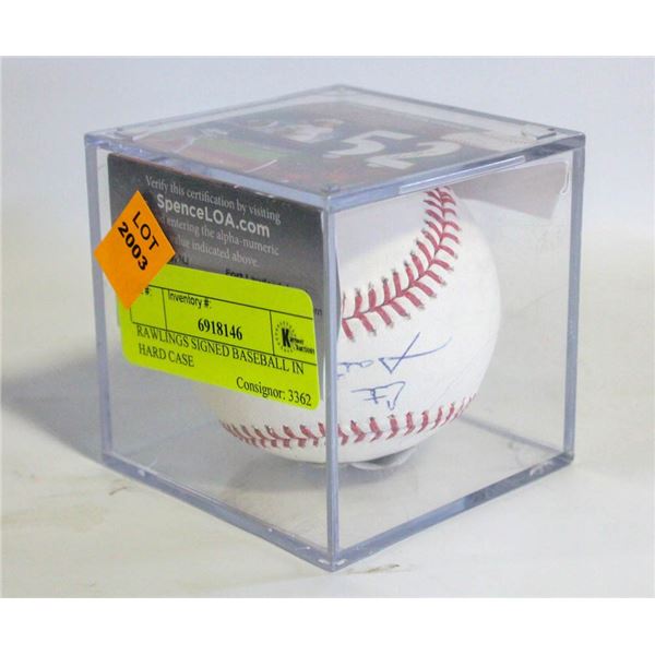 RAWLINGS SIGNED BASEBALL IN HARD CASE CERT#FF82013