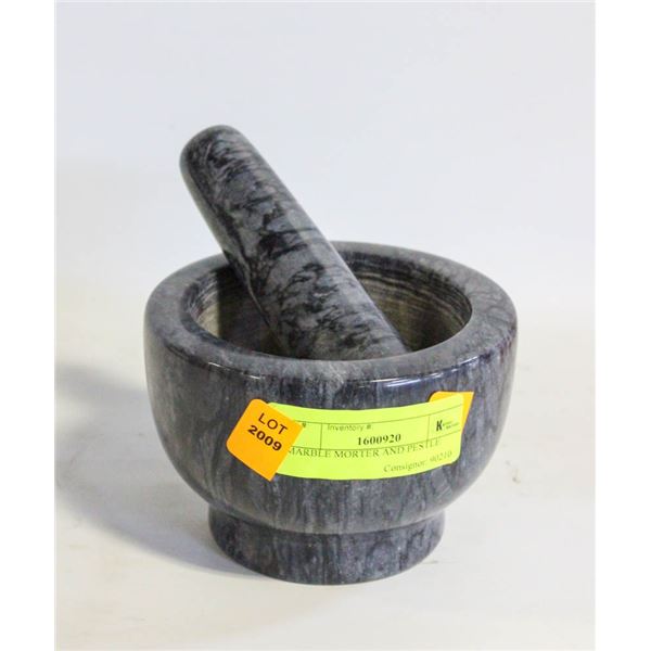 MARBLE MORTER AND PESTLE