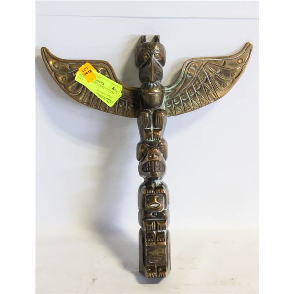 BRASS "VANCOUVER BC" TOTEM POLE 13"