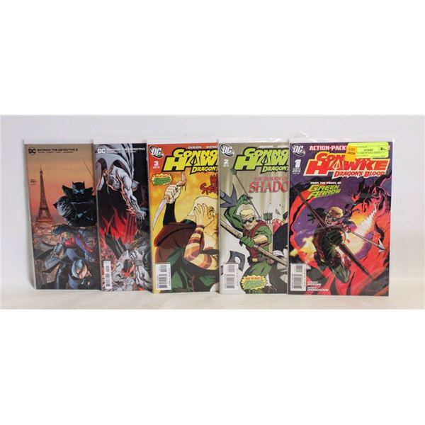 3 GREEN ARROW MINI-SERIES + 2 BATMAN COMICS