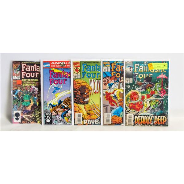 5 VINTAGE FANTASTIC FOUR COMICS