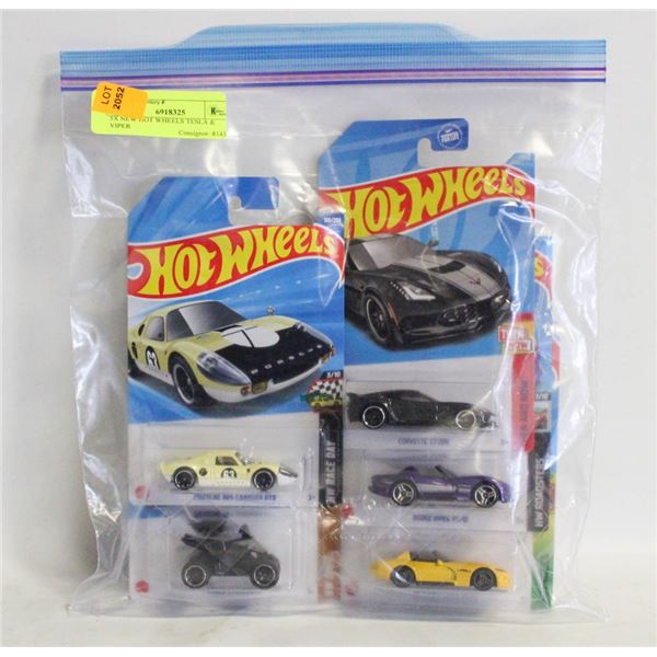 5X NEW HOT WHEELS TESLA & VIPER