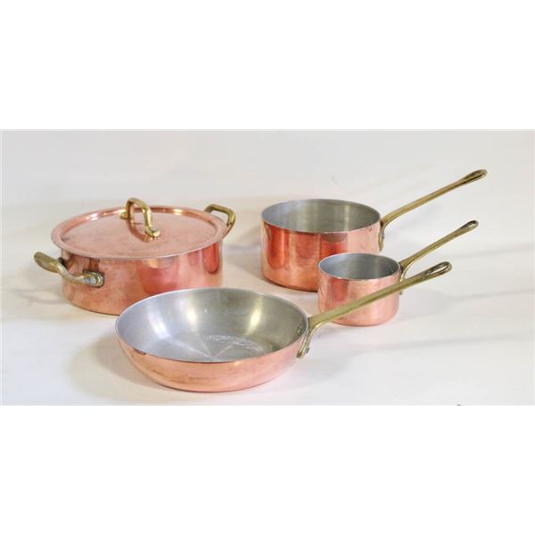 COPPER/ALUMINUM POT/PAN SET – 5 PIECES