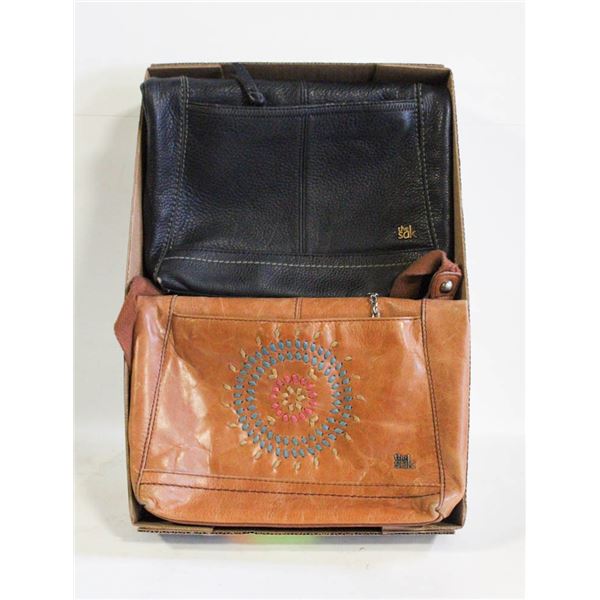 GENTLY USED LEATHER “THE SAK” PURSES (2)